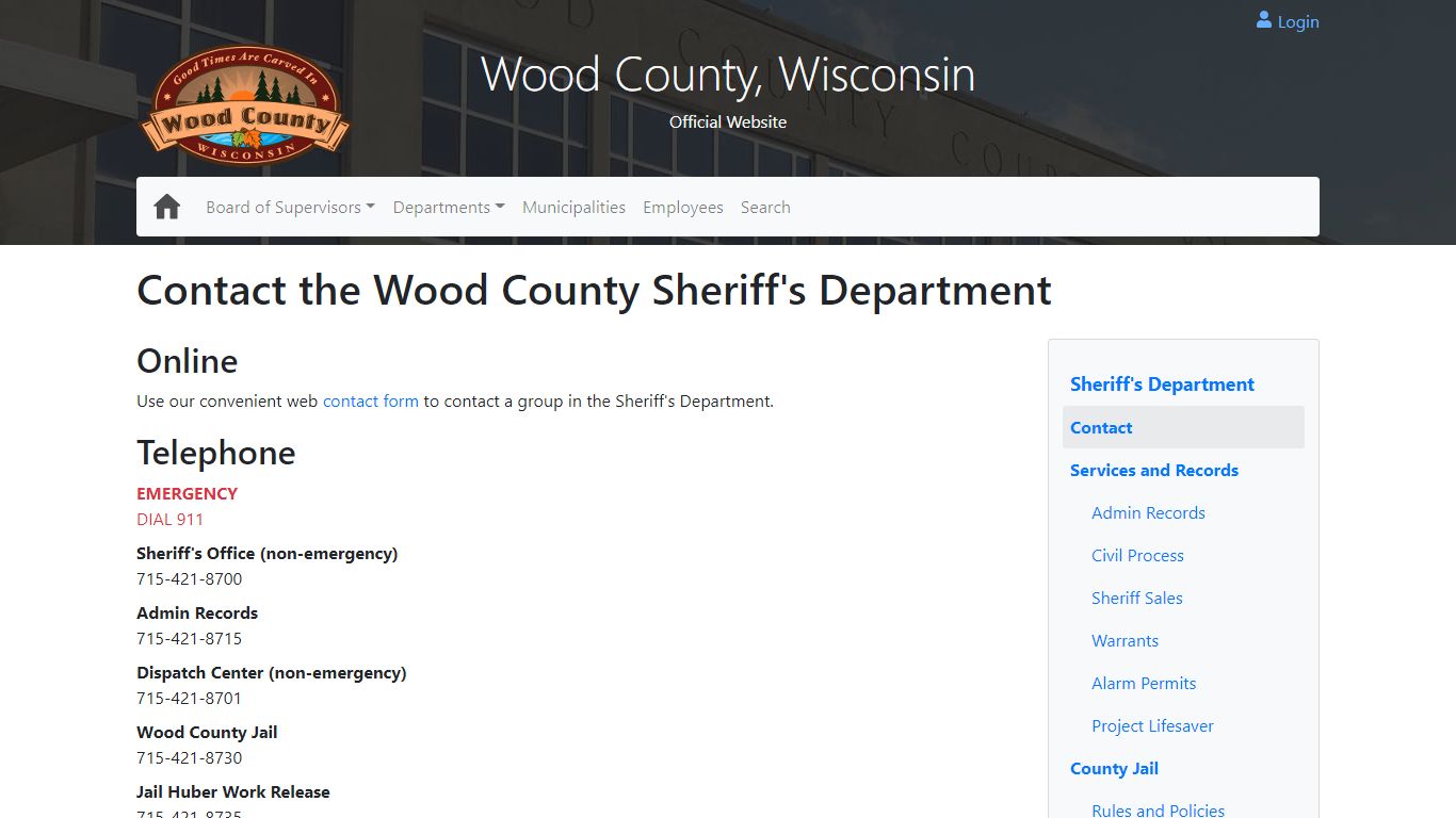 Contact the Wood County Sheriff's Department